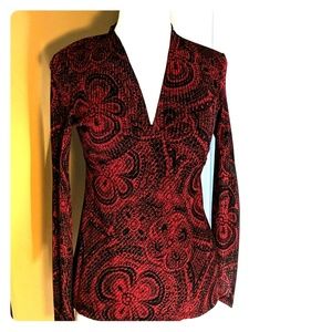 INC black and red blouse size M